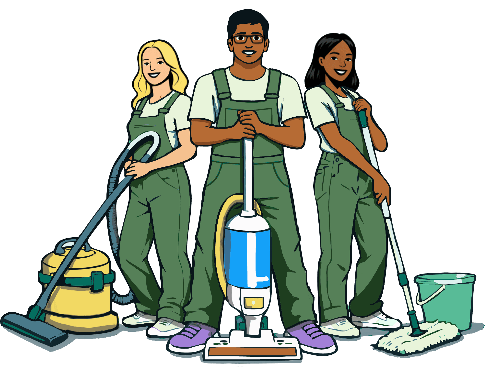 Professional cleaning team